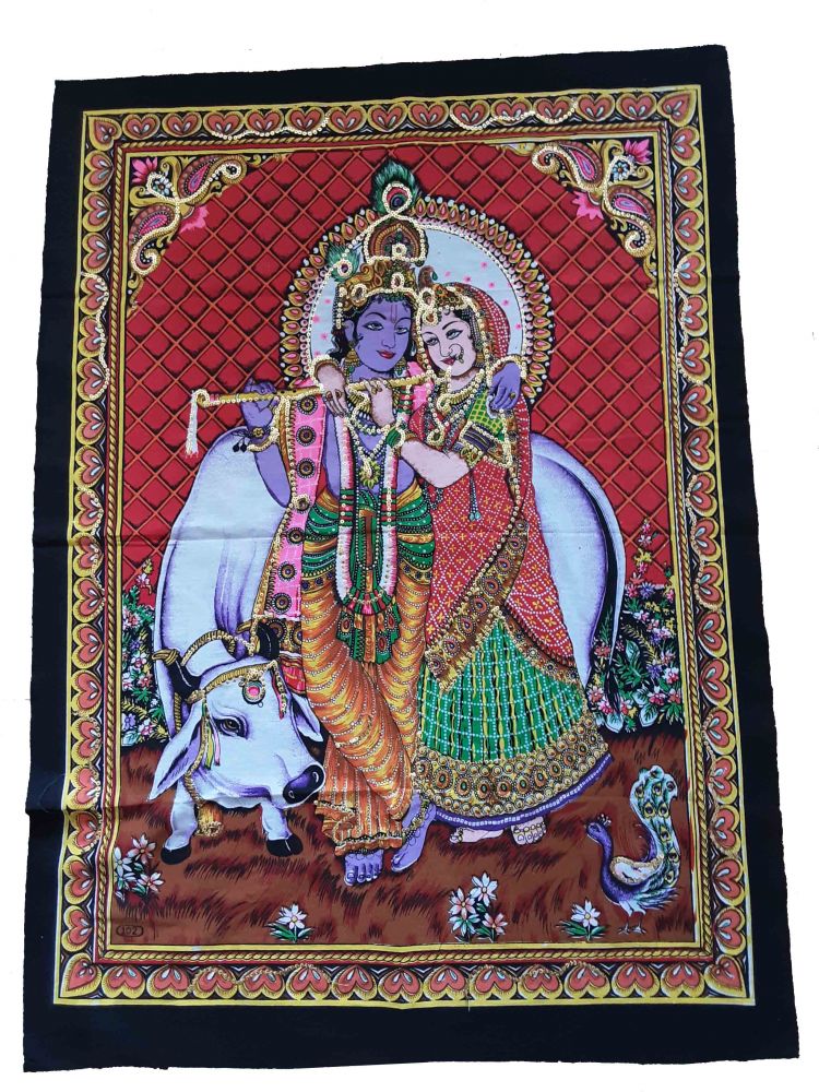 ESGOTADO!  Pano Decorativo Krishna & Radha  